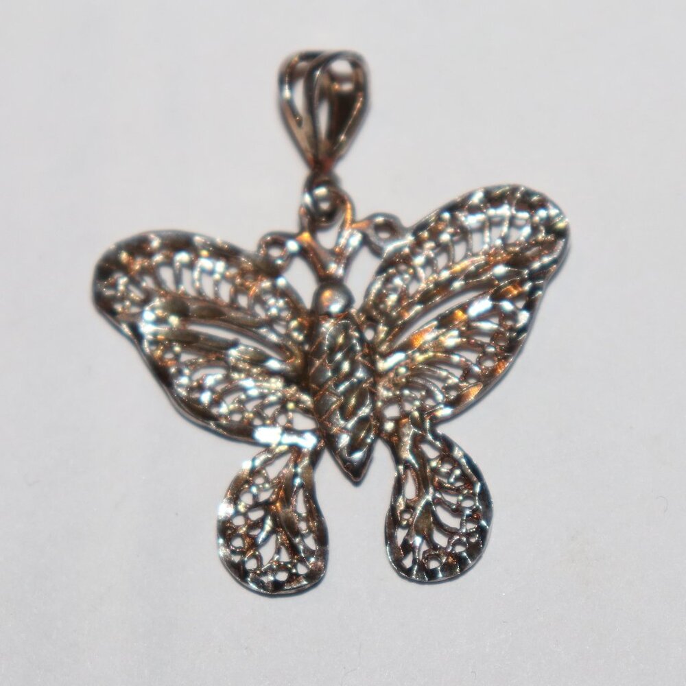 Beautiful sterling silver butterfly pendant 1.5"